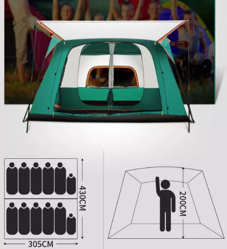 屋外8人用大型キャンプテント